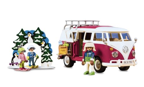 PLAYMOBIL 71814, Volkswagen T1 Camping Bus Netto Winter Edition II, 2024, 79 Piezas, 5-99 años
