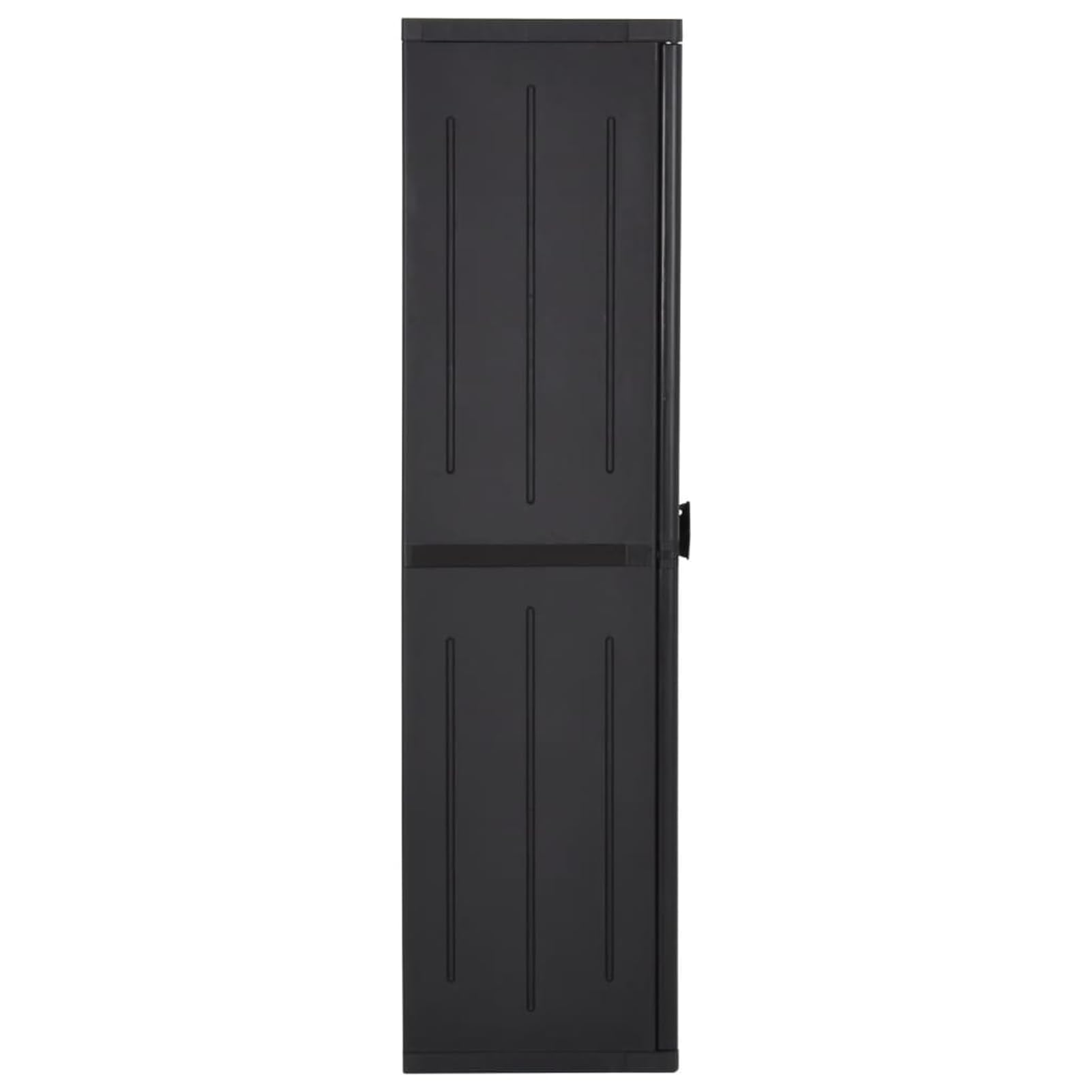Homgoday Armario de polipropileno con soporte para escobas y 4 estantes, color negro, 65 x 45 x 172 cm Model151238