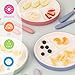 Elk and Friends Kids 6.7” Porcelain Divided Plates with Silicone Suction Sleeves | Suitable for Babies/Kids/Toddlers | Microwave & Dishwasher Safe | Non Slip | Snack Dishes | 4 Pack