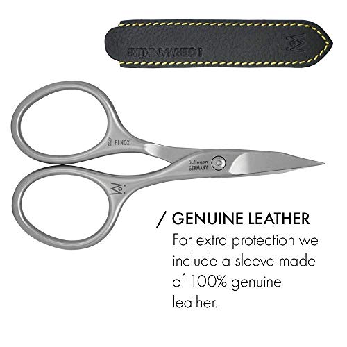 Germanikure Nail And Cuticle Scissors - Finox Stainless Steel Professional Manicure Tools In Leather Case - Ethically Made In Solingen Germany - 4702 #TOP6