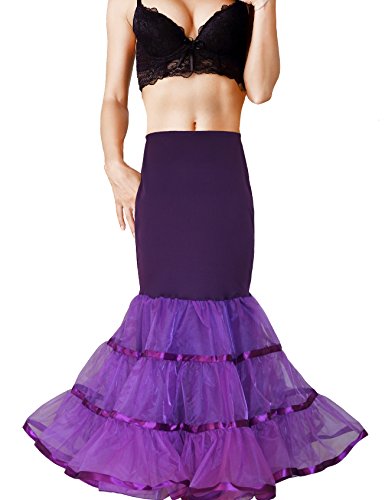 Image of Women Mermaid Petticoat Fishtail Underskirt Trumpet Crinoline for Mermaid Wedding Dress