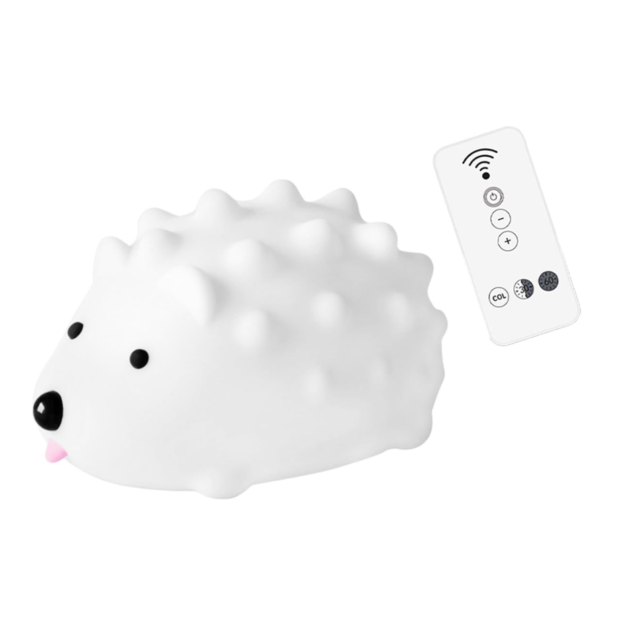 SHOWERORO Lámpara de Noche USB Recargable Sensor Táctil Luz LED Multicolor de Silicona Forma de Erizo Pequeña Luz Nocturna para Bebés Lectura y Decoración de Mesilla