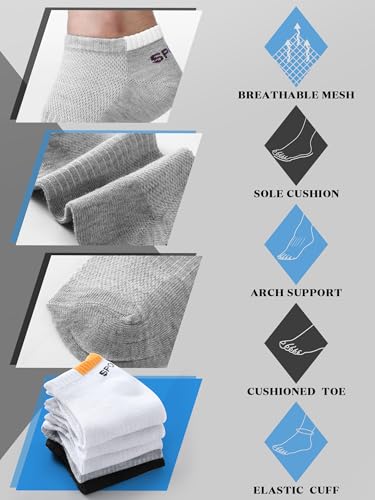 60 Pairs Men Low Cut Socks Bulk Homeless Gifts Breathable No Show Ankle Socks Moisture Wicking for Unisex Summer3