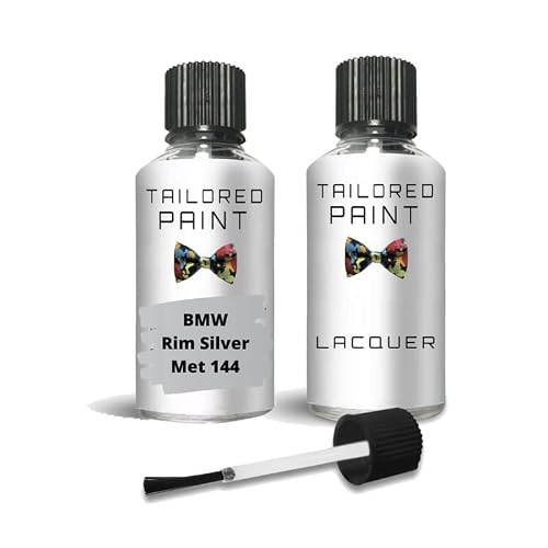 Tailored Paint Bmw Rim Silver Met 144 8 Touch Up Paint For Bmw 2000-Present Rim Silver Met 144 Quality Stone Chip Scratch Repair (Touch Up Paint + Lacquer)