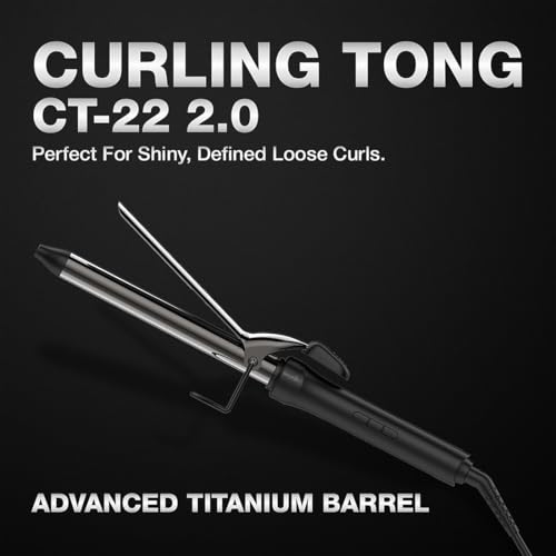 Image of IKONIC CURLING TONG- 22MM 8inch Ceramic Barrel Hair Curler Machine (BLACK & GOLDEN) with Safety Clip, Comfortable Rubber Grip for Salon like Hair Curls, Professional Hair Styling Tool