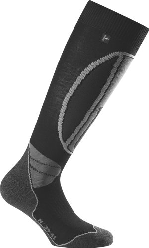 Chaussettes de ski Rohner haute performance noires anti-ampoules 42-44