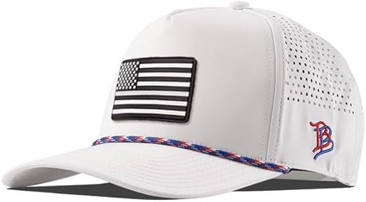 Old Glory PVC Curved Canvas 5 Panel Rope Hat - Branded Bills - View #3
