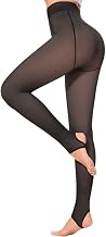 Thermal Tights for Women Fleece Lined Tights Thick Warm High Waist Tummy Control Opaque Pantyhose