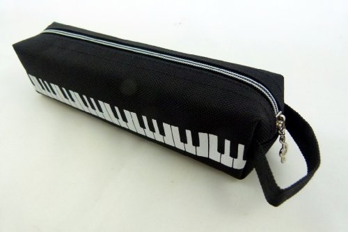 Music Themed Negro Forma Diseño del teclado Tube caja de lápiz de...