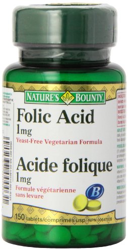 Natures Bounty Folic Acid 1 mg 150 Tablets (Packaging May Vary)