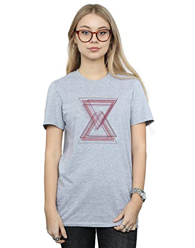 Image of Marvel Women's Avengers Infinity War Black Widow Lines Boyfriend Fit T-Shirt Sport Grey Medium