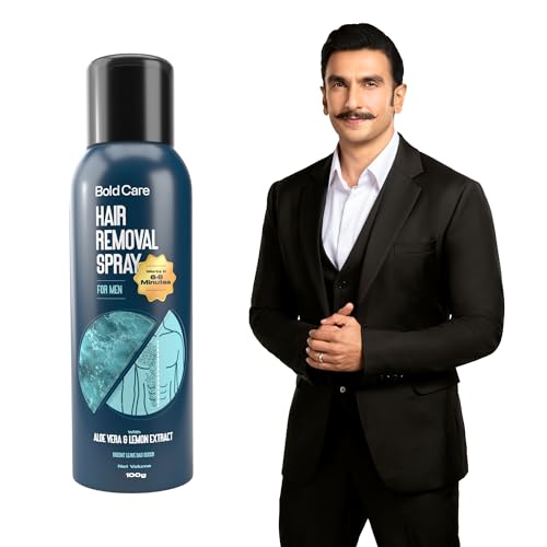 Image of Bold Care Hair Removal Spray For Men (100 ml) - Fast & Painless Body Hair Removal Spray for Smooth Back, Chest, Legs, Arms, Underarms with Aloe Vera & Lemon Extract - 1 Pack