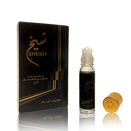 SHEIKH, Roll On Perfume Oil 6 mL (.2 oz) | Oriental Fragrance for Men and Women | Musk, Woody, Aquatic and Citrus Notes | Alcohol Free Attar, Vegan Parfum | by Oudh Artisan Swiss Arabian
