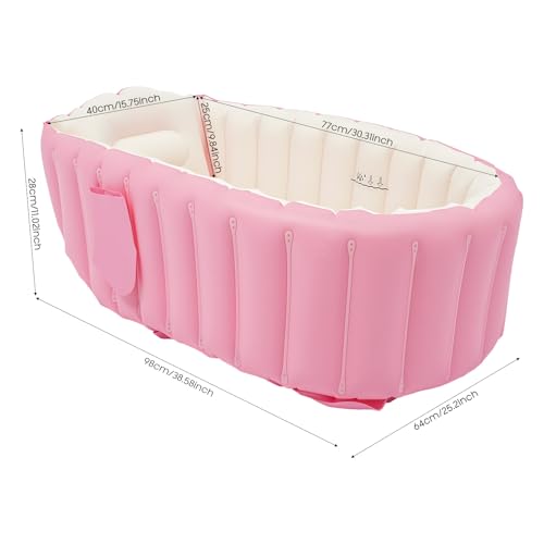 Inflatable Baby Bathtub Portable Travel Tub with Pump for Infant Toddler - Image 3