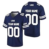 Personalisiert American Football Spieltrikots für Herren Kinder,Benutzerdefinierte Rugby Trikot T-Shirt mit Name Nummer