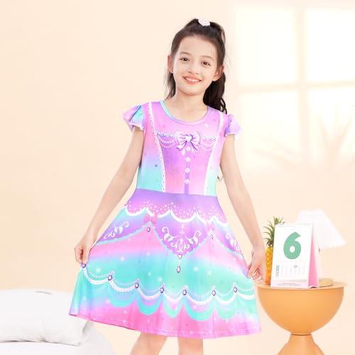 ICOSY Girls Nightgowns Princess Nightgown Dress for Toddler Girls Pajamas for Kids Girl Clothes2