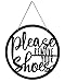Please Remove Your Shoes Sign Metal Sign Rustic Funny Take your Shoes Off Porch Hanging Sign Round Hanger Wall Decorations for Living Room, Entryway, Door Hanger Farmhouse Porch Decor