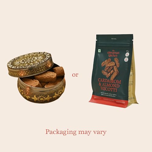Image of The Cinnamon Kitchen Cardamom & Almond Biscotti (125g) | High Protien Snack| 100% Grain-Free & Gluten-Free | Organic Jaggery | No Maida, No Dairy, No Preservatives | Crispy Badam & Elaichi