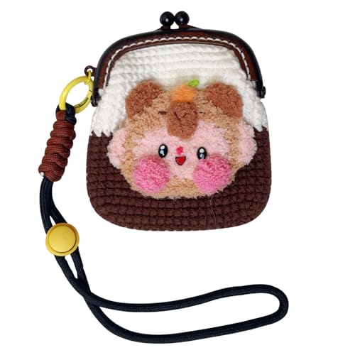 Rabbit Wristlet Wristlet Bag Kiss Lock Coin Purse Handmade Crochet Women's Key Bag Card Jewelry Tiny Cute Handbag For Girls