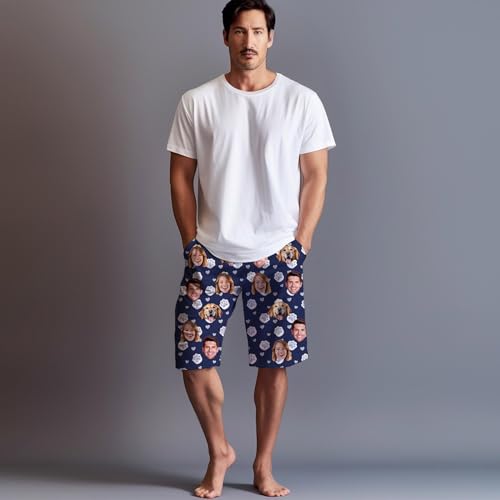 Custom Pajama Pants Personalized with Photo Face for Men,Customized Men Dad Sleepwear Bottoms Shorts Pj Trousers2