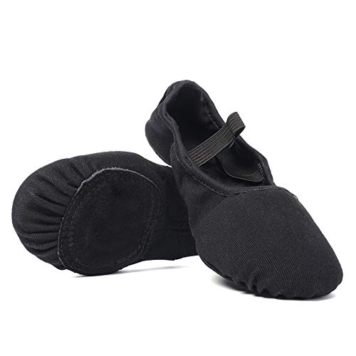 HROYL Ballet Shoes for Toddler Girls/Kids Split-Sole Ballet Dance Shoes,Elastic Fabric,Ballet-TLB
