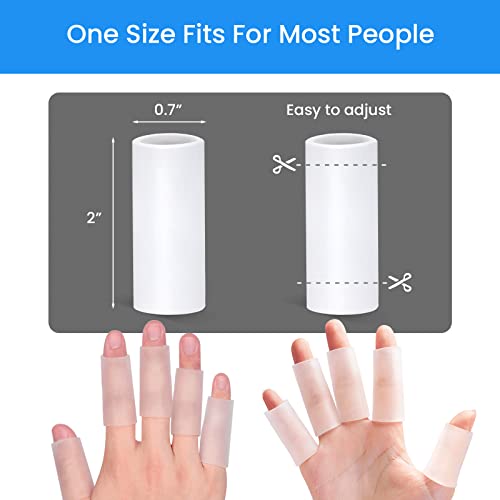 Image of 20 PCS Gel Finger Sleeve Protectors - Kimihome Silicone Finger Sleeves Cushions and Protects - Finger Cots Bandages Provide Relief for Finger Cracking, Corns, Blisters and Calluses Protect (Clear)
