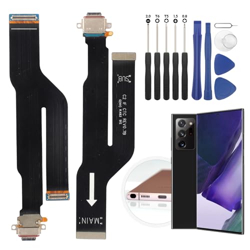 RongZy Conector de Carga Cable Flex de Pantalla Compatible con Samsung Galaxy Note 20 Ultra 5G N986U N986B USB Dock Conector de Repeusto con Cable Flex con Herramientas