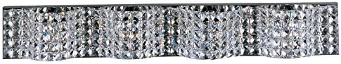Polished Chrome Wave 34In. Wide 4-Bulb Bathroom Light Fixture