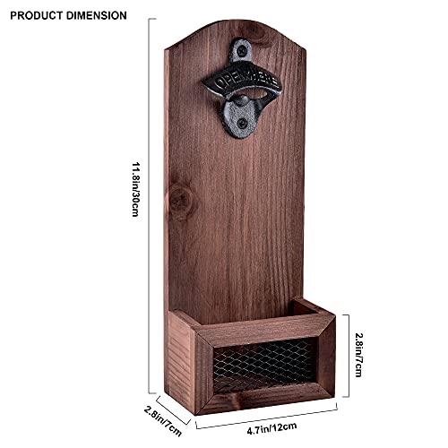 Siveit Wooden Bottle Opener With Cap Collector Catcher thumb #6