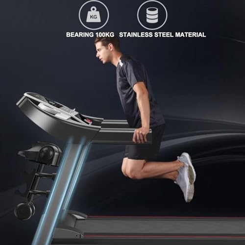 Image of Foldable Motorised Treadmill,with Sit Ups Rack & Massage Head Electric Treadmill for Home, Folding Walking Running Machine with LCD Sn