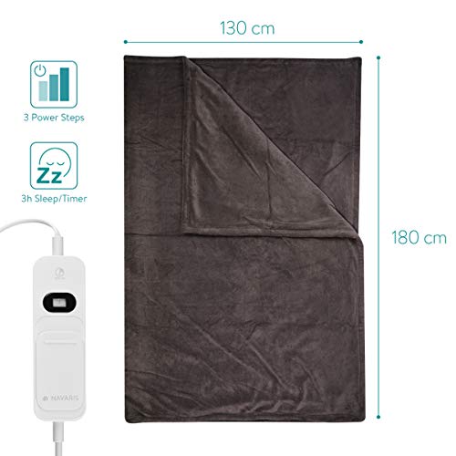 Navaris Electric Blanket - Double Size Heated Over Blanket with 3 Heat Settings and Auto Shut Off Timer - Plush… - Image 7