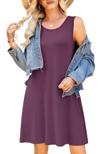 Image of WEACZZY Women Summer Casual Swing T Shirt Dresses Beach Cover up Loose Dress