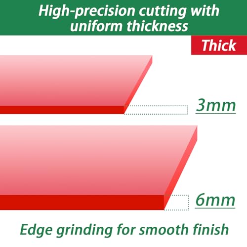 Image of Lesnlok 12 x 16 Red Acrylic Sheets 1 /4 inch Thick 6mm Cast Plexiglass Sheets,for Laser Cutting,Painting, Handicrafts, DIY Display Projects (1, red, 12 x 16 x 1 /4)