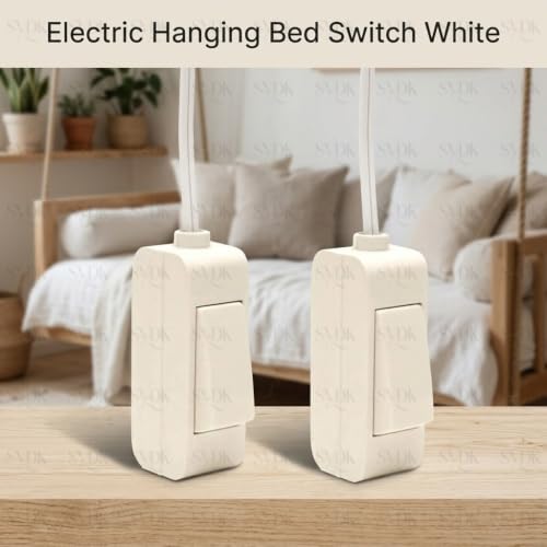 Image of Electric Hanging Bed Switch White | Inline On /Off Switch for Lamp, Fan, Bed Light & Home Electrical Appliances (Pack of 6)