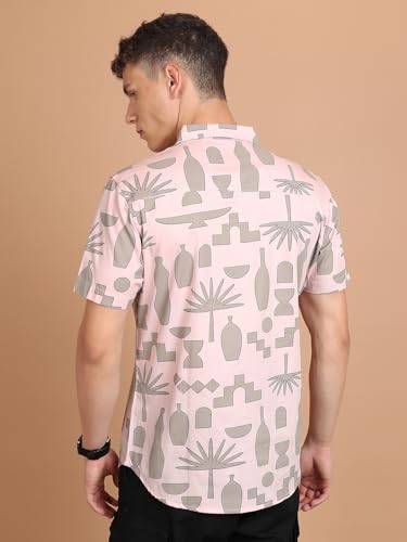 Image of Highlander Men's Slim Fit Shirts | Printed | Half Sleeves | Spread Collar | Casual Shirts | Stylish Shirt