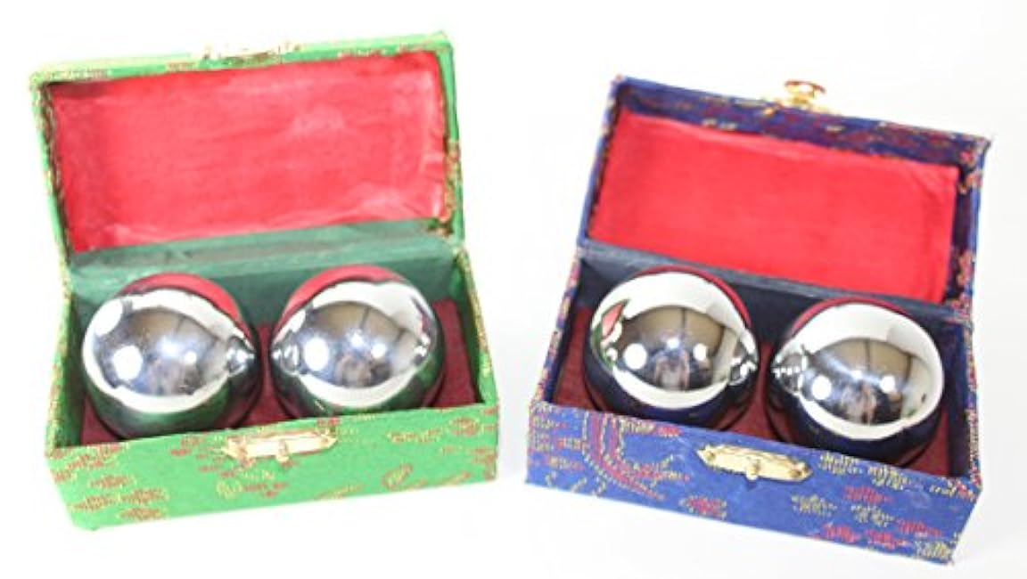 Set of (4) Heavier Iron Ball with Chime, Stress Relief Hand Exercise (Finger Therapy Good for After Using Hand Grip or Squeeze Ball)