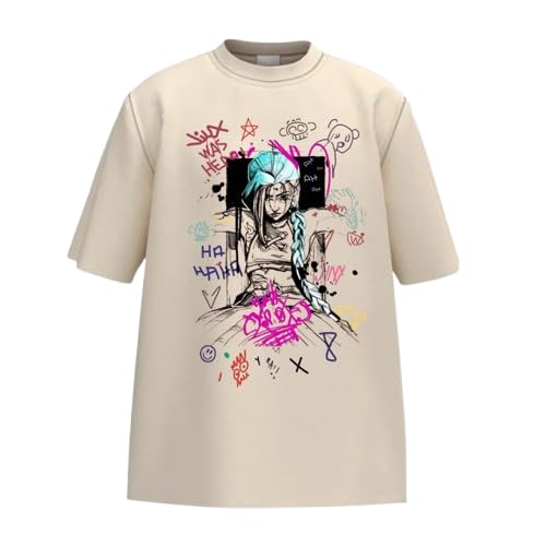 Arcane Shirt | Jinx Shirt | League of Legends Merch | Unisex Cotton Tee | Oversized Graphic Tee, Arcane Fan Gift | Unisex Heavy Cotton Tee-image-17