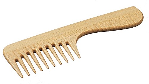 Kamm mit Griff - hochwertiger Frisierkamm mit grober Zahnung, Lockenkamm, Strähnenkamm, Afrokamm, Holzkamm aus Buchenholz, ideal auch für unterwegs, Länge ca. 180 mm, hergestellt in Deutschland Cover