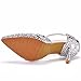 Royal Blue Rhinestone Sandals Thin High Heels Pointed Toe Sandals Blue Crystal Heels Shoes Fashion High Heel Shoes (39 M EU / 8 B(M) US, Silver, numeric_8)