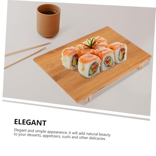 Platos para sushi de bambú estilo japonés 2 piezas miniatura 5