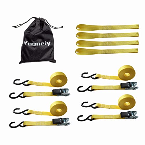Yuoneiy Ratchet Straps Tie Downs Heavy (4Pk) Soft Loop Motorcycle Tie Down Straps Ratchet 1” X 15” X 1500 Lbs Breaking Strength For Trailer #TOP22