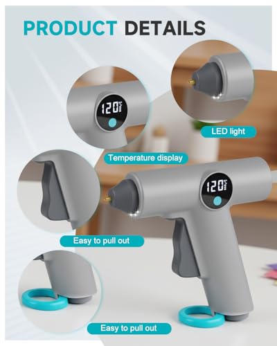 Cordless Hot Glue Gun, Lightweight Glue Gun for Crafting with 22 Pcs Sticks Safety Heating Fast Rechargeable Battery Glue Gun for DIY Home Repairs and Crafts - Image 4