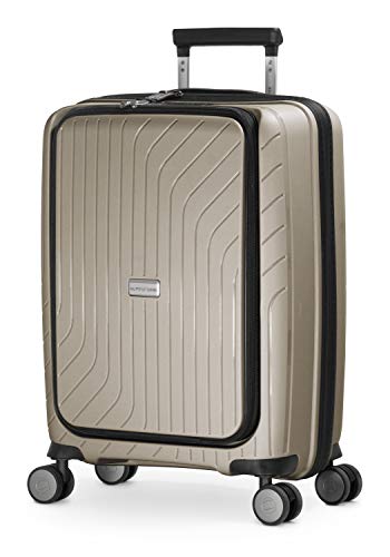 Preisvergleich Produktbild HAUPTSTADTKOFFER- TXL - leichtes Handgepäck mit Laptoptasche, Hartschalentrolley aus robustem Polypropylen, Business Trolley 55 cm, 40 L,TSA-Schloss, Champagner