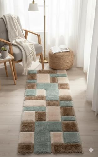 Image of SAGON Anti-Skid Shaggy Carpet Rug for Home | Ultra-Soft Plush Floor Mat for Living Room & Bedroom | Non-Slip, High-Density, Cozy Luxury Decor| 2 x 6 Feet Mouse - B