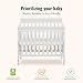 Dream On Me Aden 4-in-1 Convertible Mini Baby Crib in White, GreenGuard Gold & JPMA, Sustainable Pinewood, Non-Toxic Finish, 3 Mattress Heights, Converts to Mini Day & Twin-Size Bed