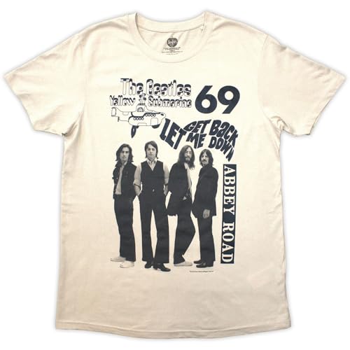 Rock Off officially licensed products The Beatles 1969 Official Tee T-Shirt Mens Unisex - Les Beatles, Paul McCartney, John Lennon, RIngo Starr, George Harrison Rock Off officially licensed products The Beatles 1969 Official Tee T-Shirt Mens Unisex