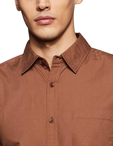 Image of Amazon Brand - Symbol Men's Cotton Shirt | Casual | Plain | Half Sleeve | Summer - Regular Fit (Available in Plus Sizes)