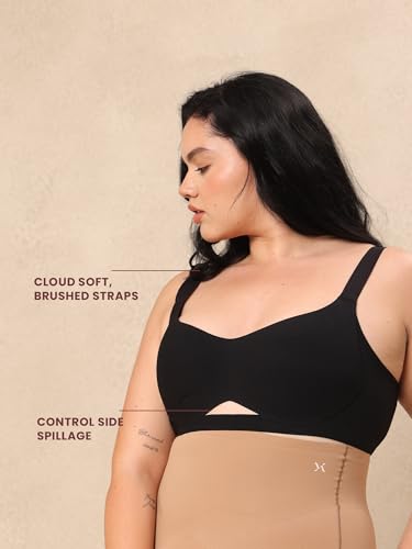Image of Everyday Seamless T Shirt Bra for Women | Full Coverage,Wire-Free and Soft Padded Bra | Wide Straps Provides Gentle Lift and Support | Smart Airflow Reduce Underboob Sweat Perfect Cup Sizes A,B,C