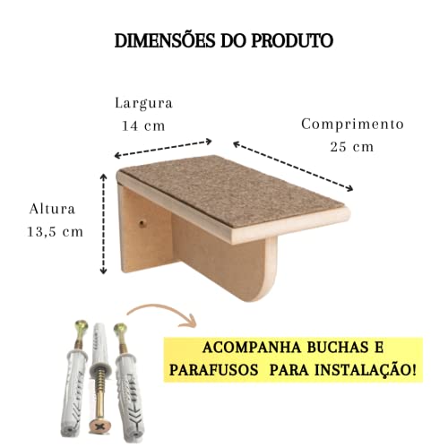 Kit com 2 Degraus Escada de Parede Suspensa Para Gatos