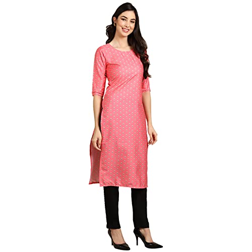 Image of Pinkmint Women's Crepe Floral Regular Kurta